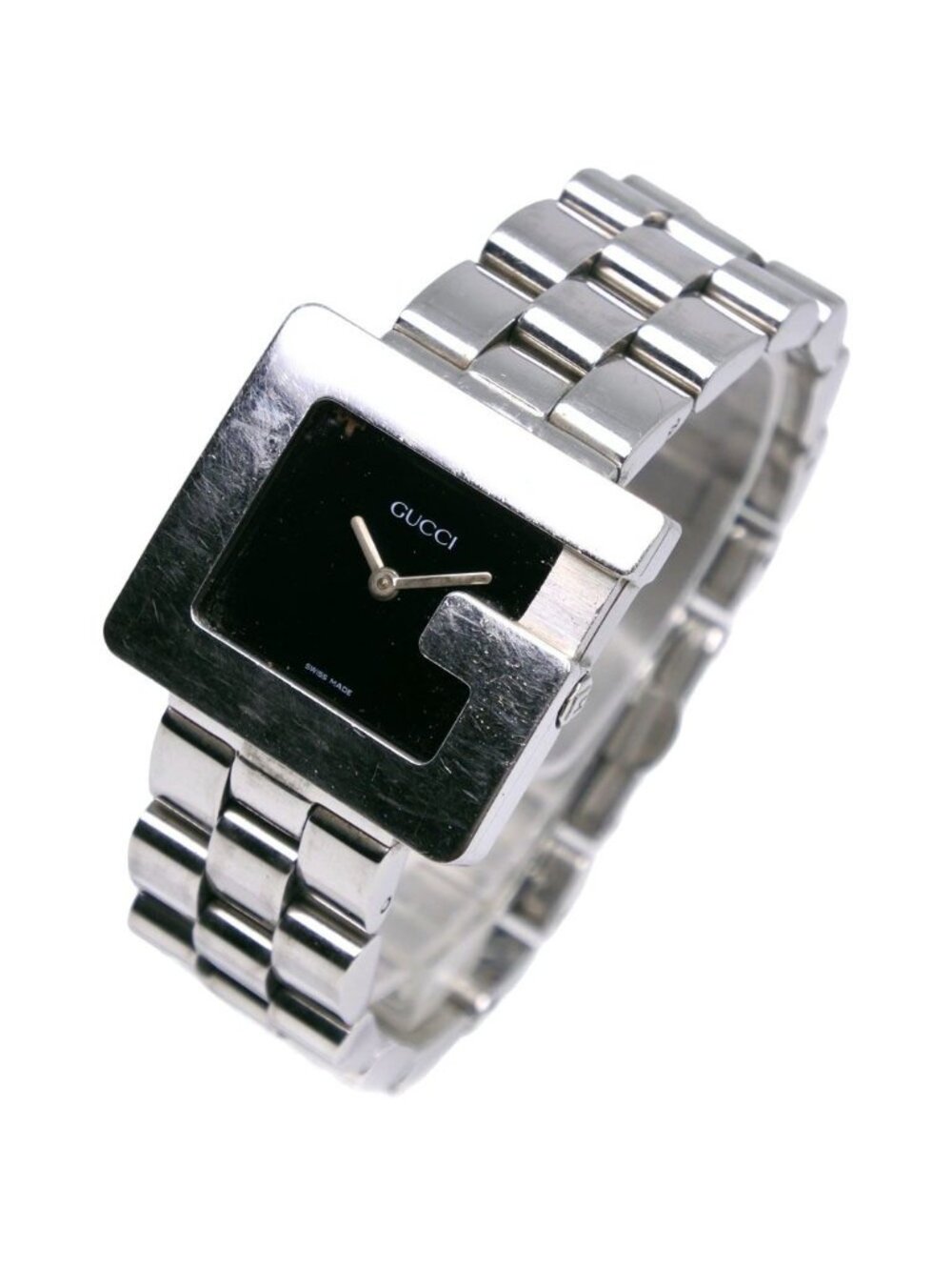 Gucci Watch Stainless Steel Quartz Analog Display Boys Black Dial - Picture 2 of 9
